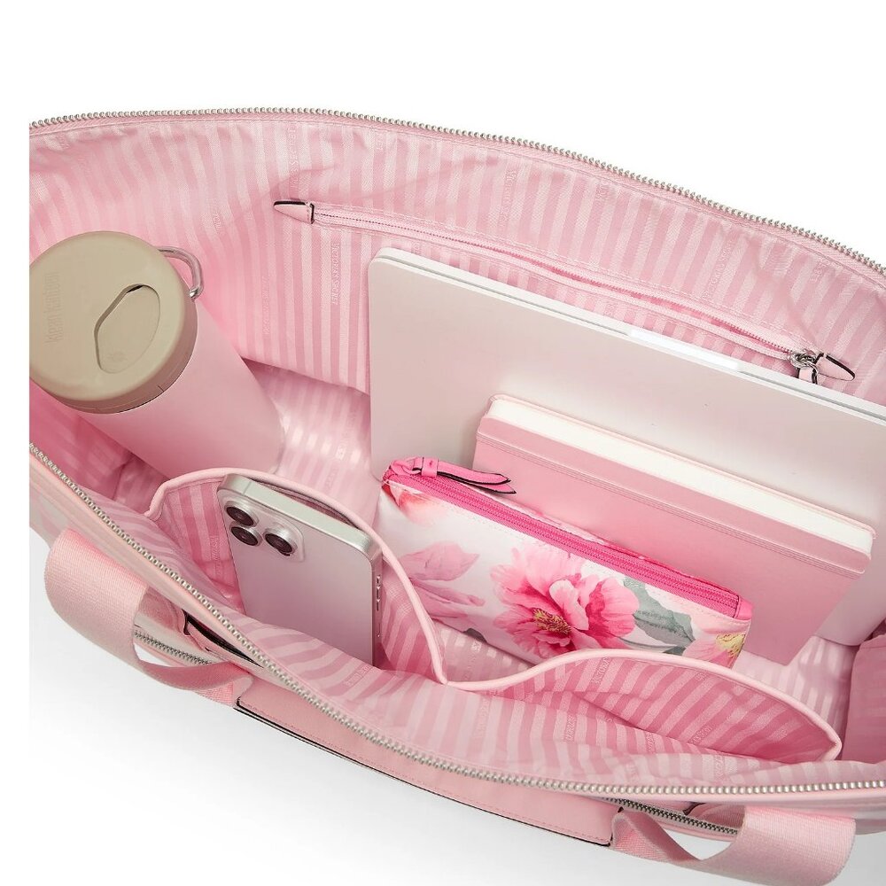 NWT Victoria Secret Large Weekender Classic PinkWhite   price on VS is $139.99 - Picture 3 of 4